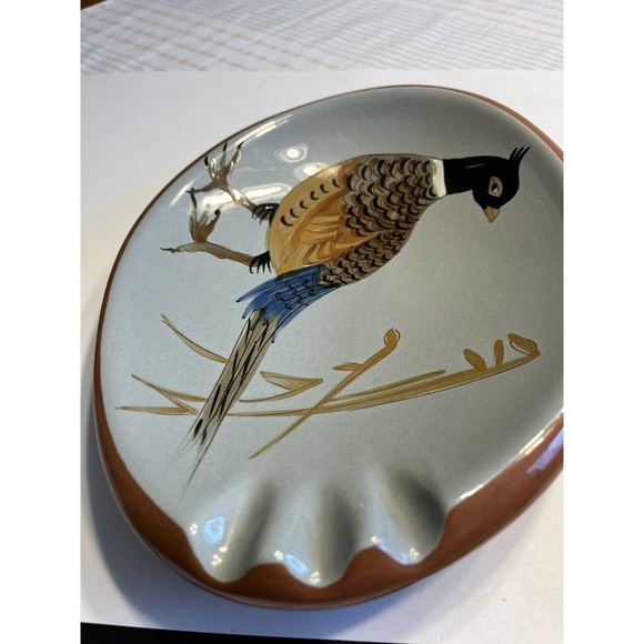 STANGL POTTERY #3926C SPORTSMAN SERIES PHEASANT OVAL 10 3/4" CIGAR ASHTRAY 1950 - Picture 15 of 16